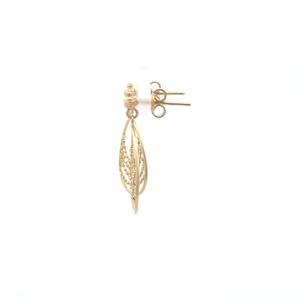 18K Gold Earrings Dangling Earrings 2.17 grams - Picture 3 of 5